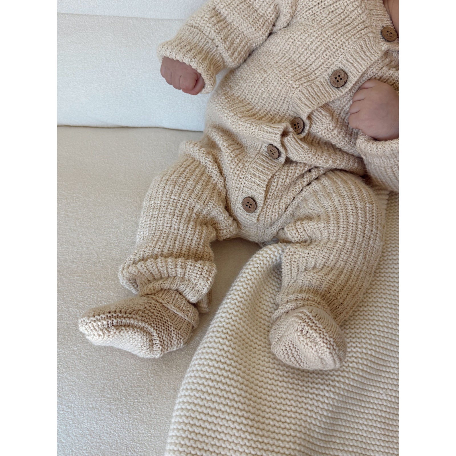 Classic Chunky Knit Jumpsuit - French Cream