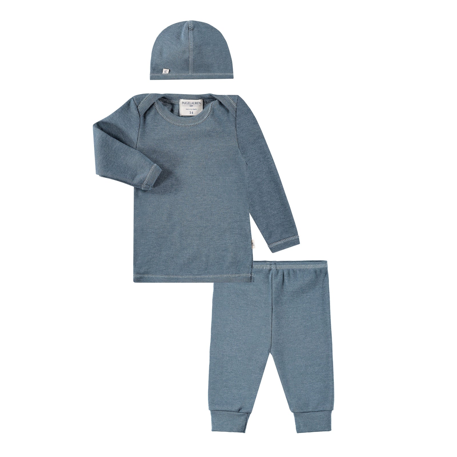 Rib Beanie, Lap Tee and Legging Set