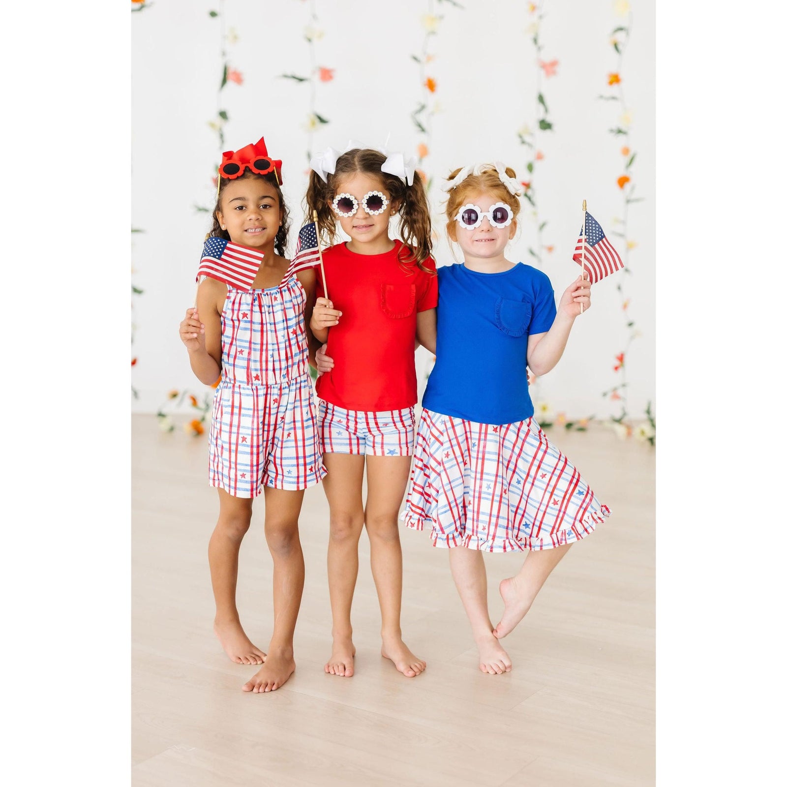 Patriotic Plaid Ruffle Twirl Skort