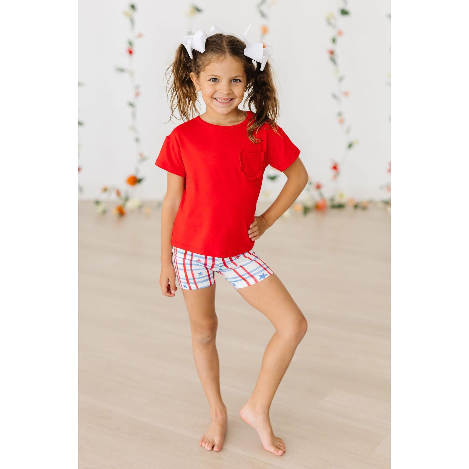 Patriotic Plaid Twirl Shorts