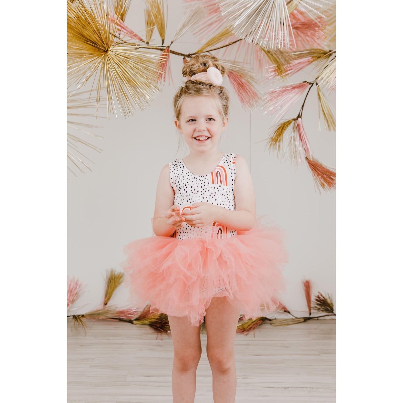 Peach Rainbow Tank Tutu Leotard