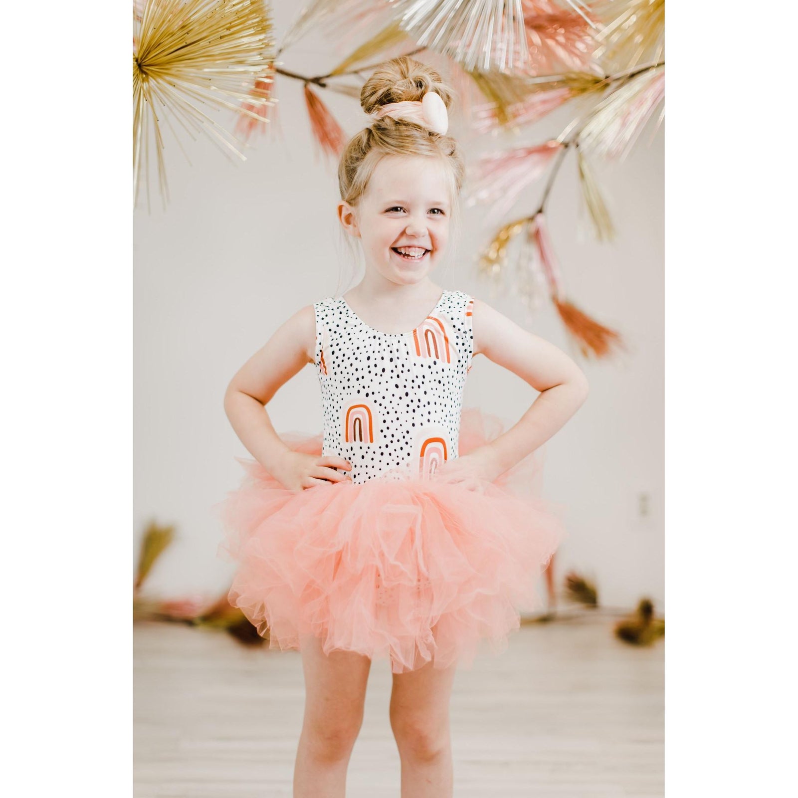 Peach Rainbow Tank Tutu Leotard