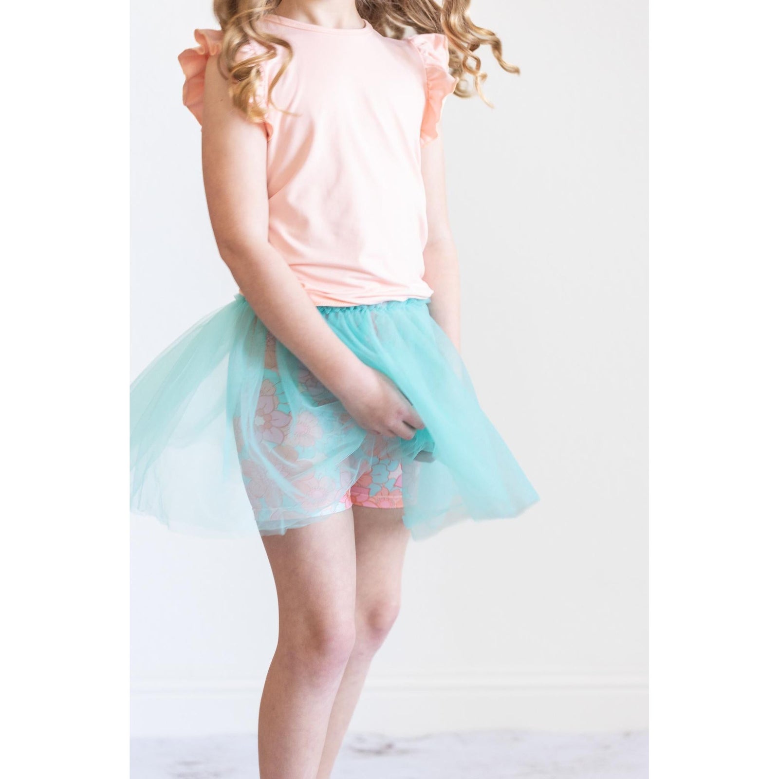 Peach S/S Ruffle Tee