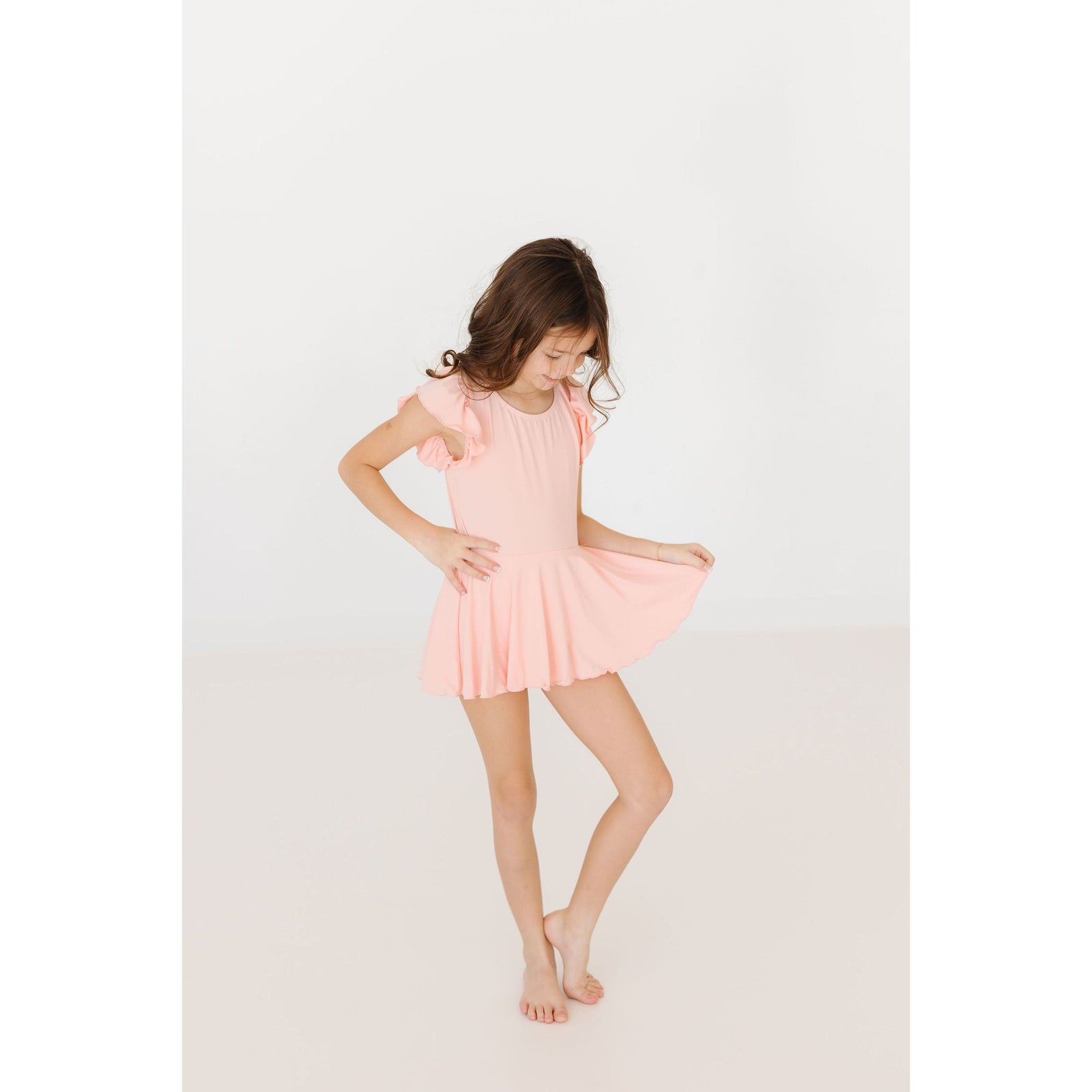 Peach S/S Twirl Leotard