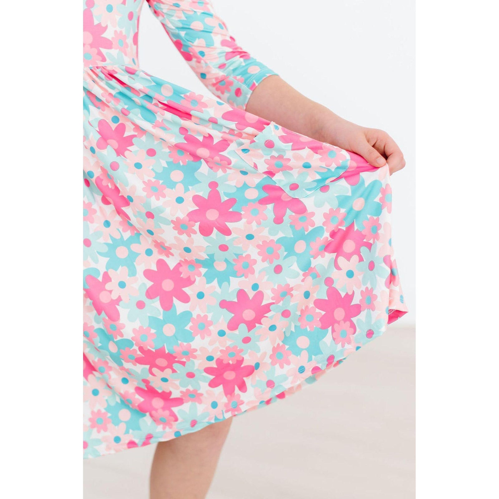 Petal Perfection 3/4 Sleeve Pocket Twirl Dress