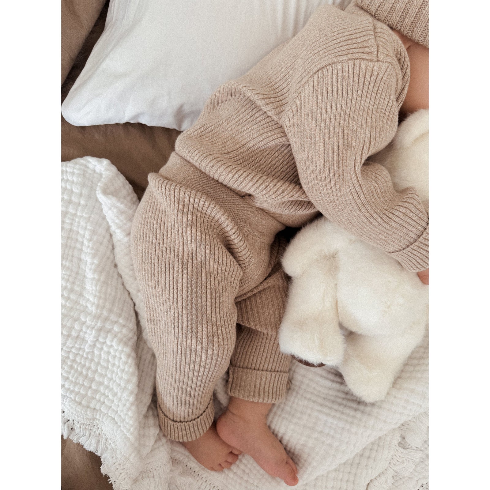 Baby Rib Leggings - Heather Beige