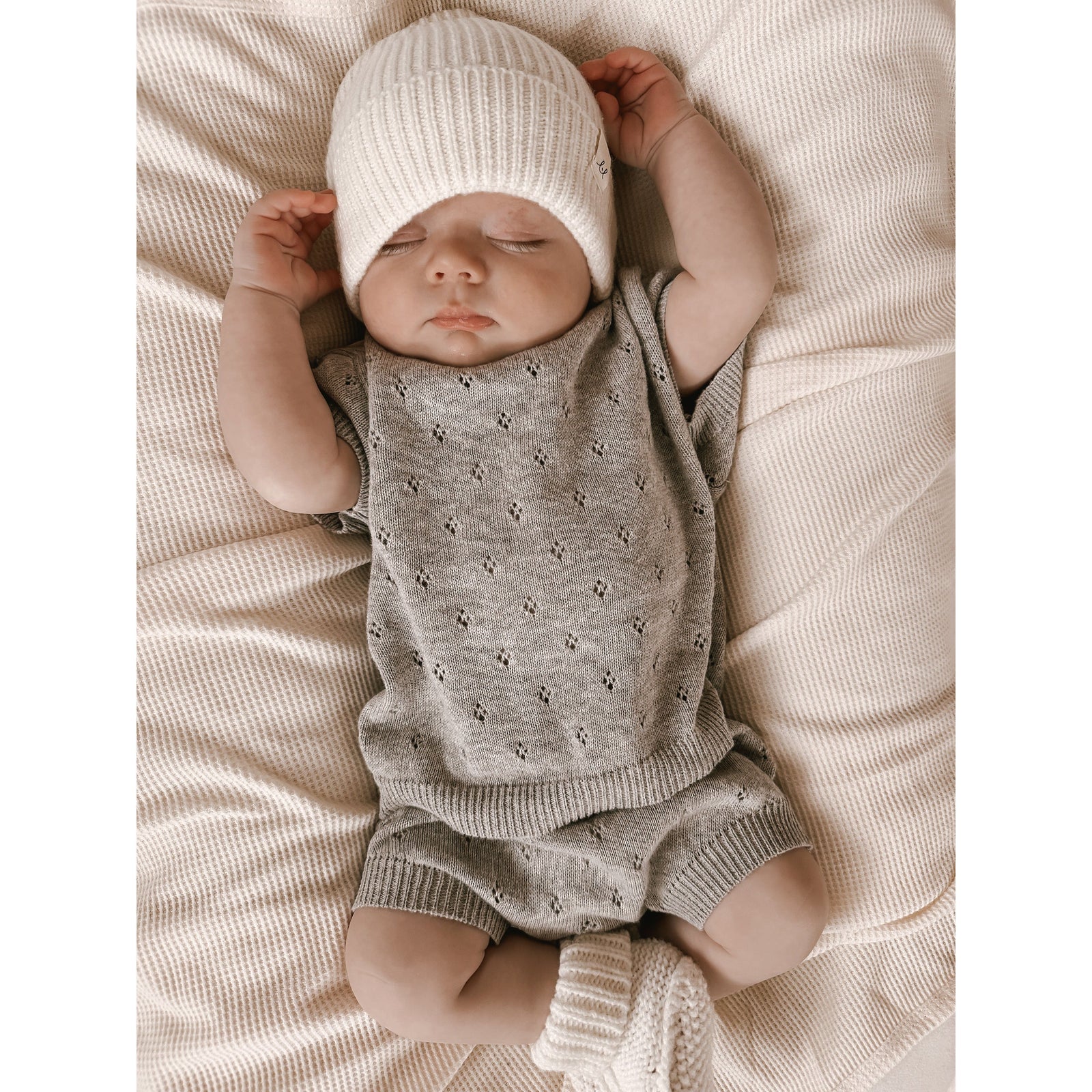 Luna + Luca Pointelle Set - Heather Gray