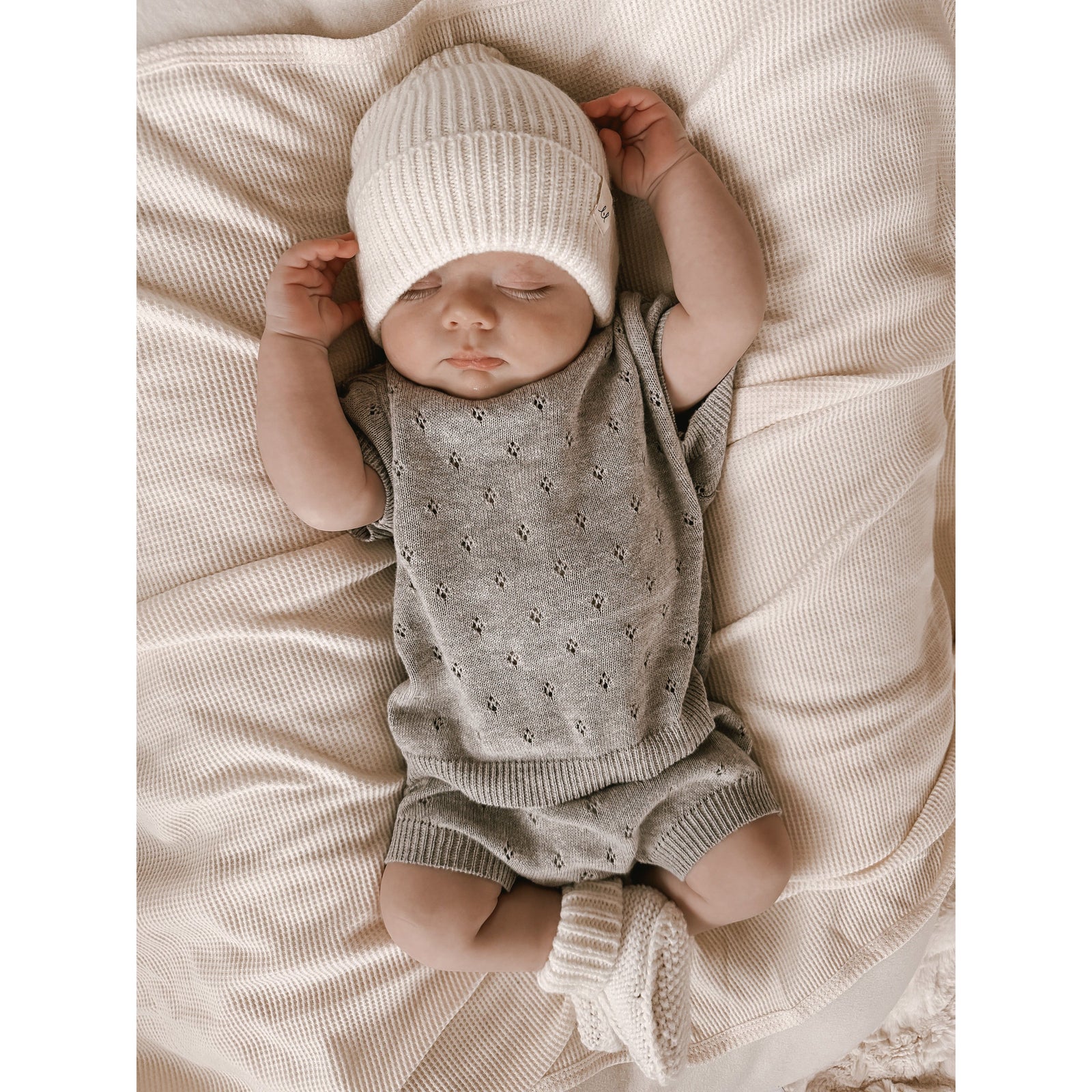 Luna + Luca Pointelle Set - Heather Gray