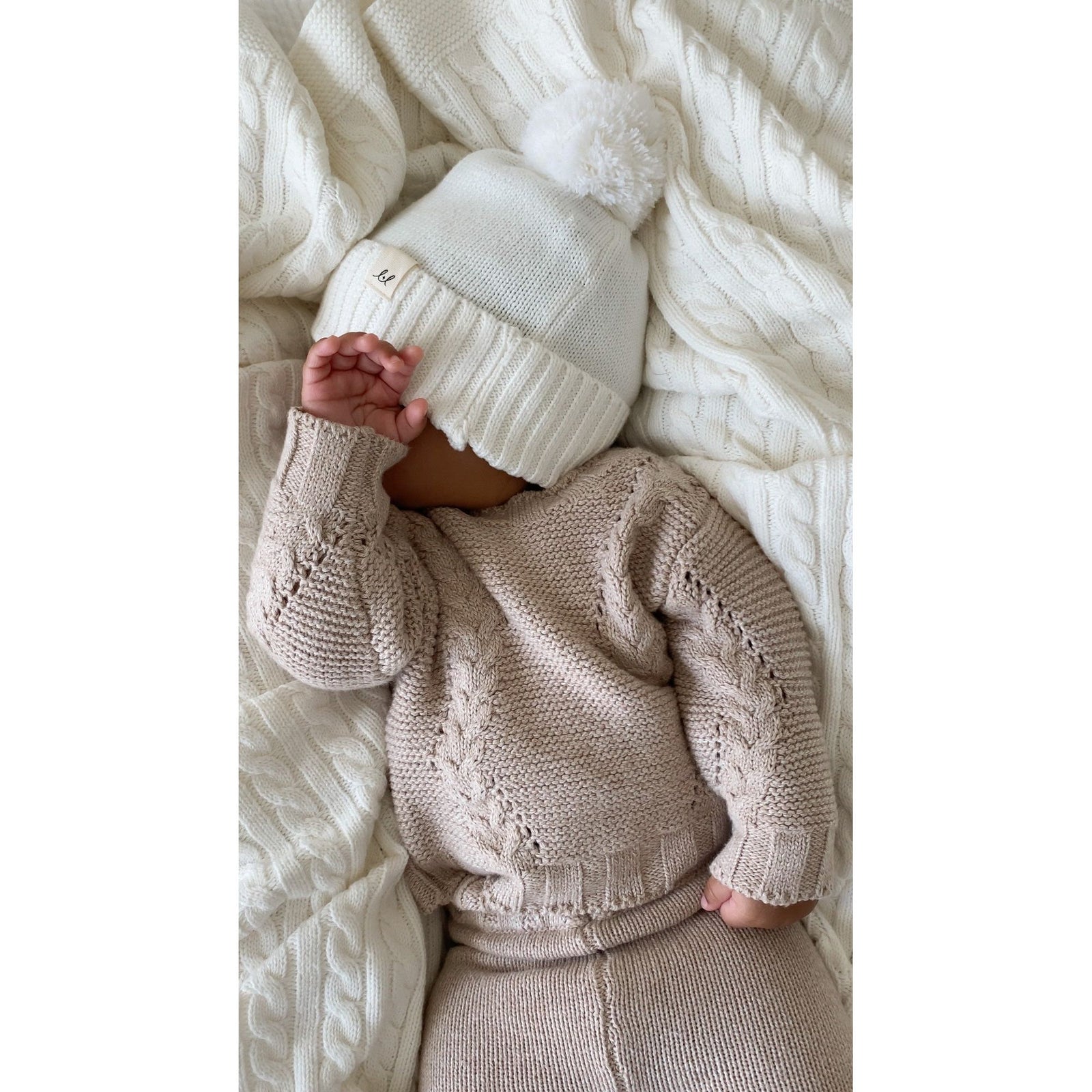 Luna + Luca Chunky Knit Sweater - Heather Beige