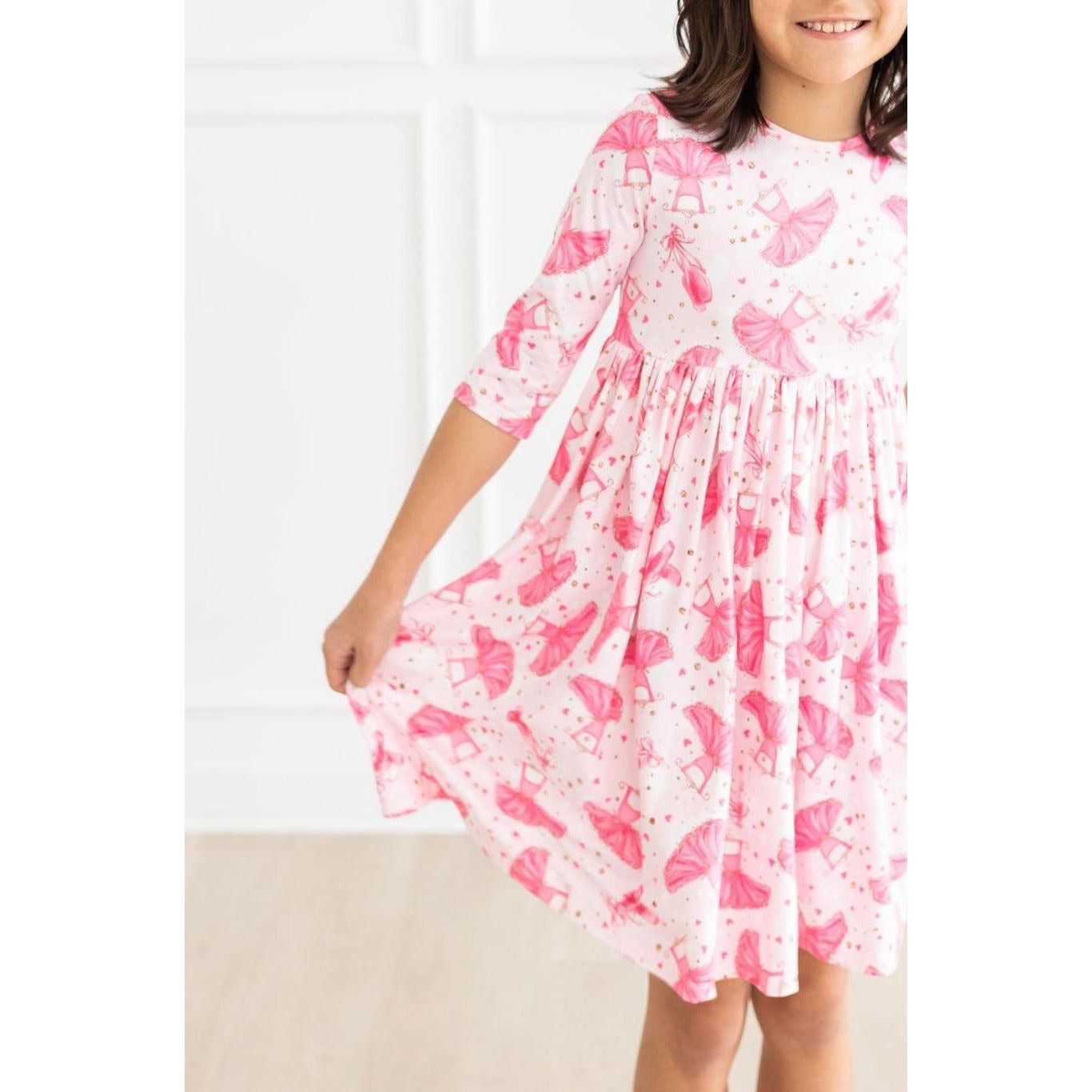 Pirouette 3/4 Sleeve Pocket Twirl Dress