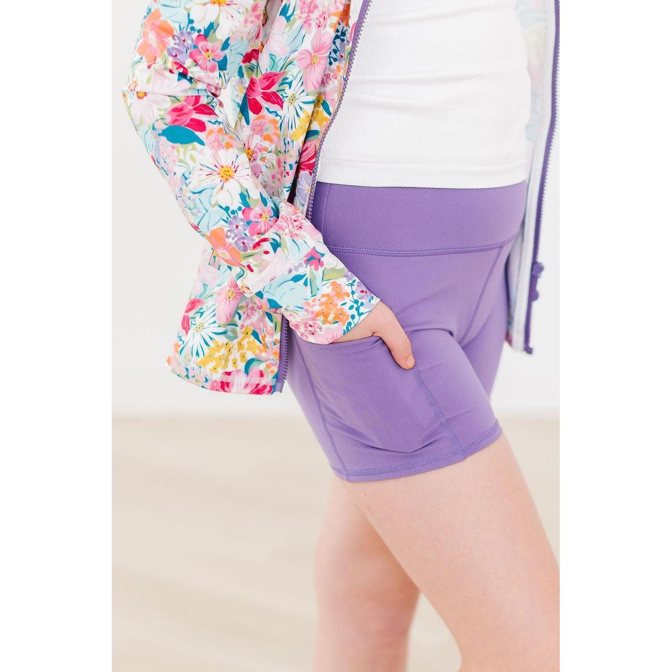 Playful Purple Active Shorty Shorts