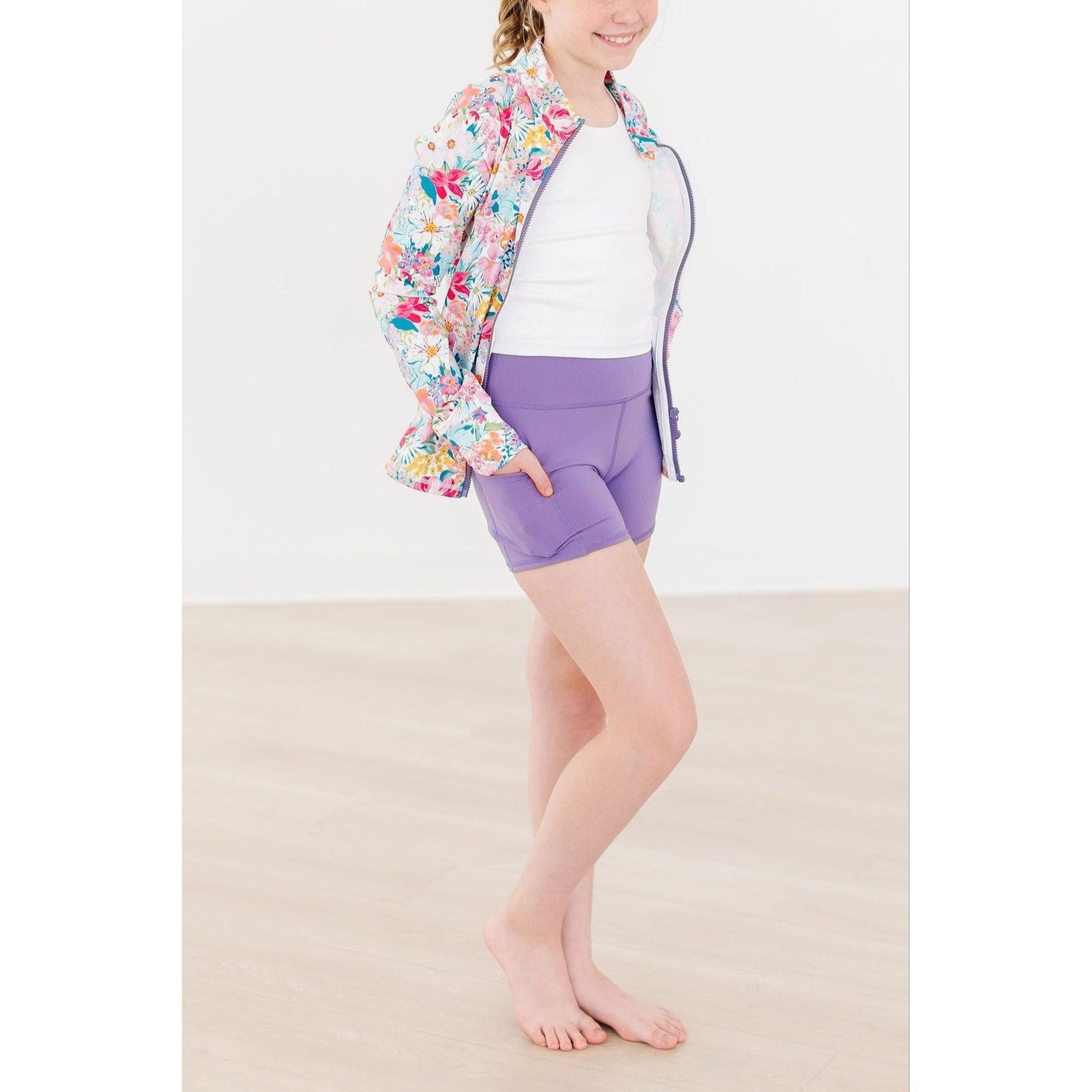 Playful Purple Active Shorty Shorts