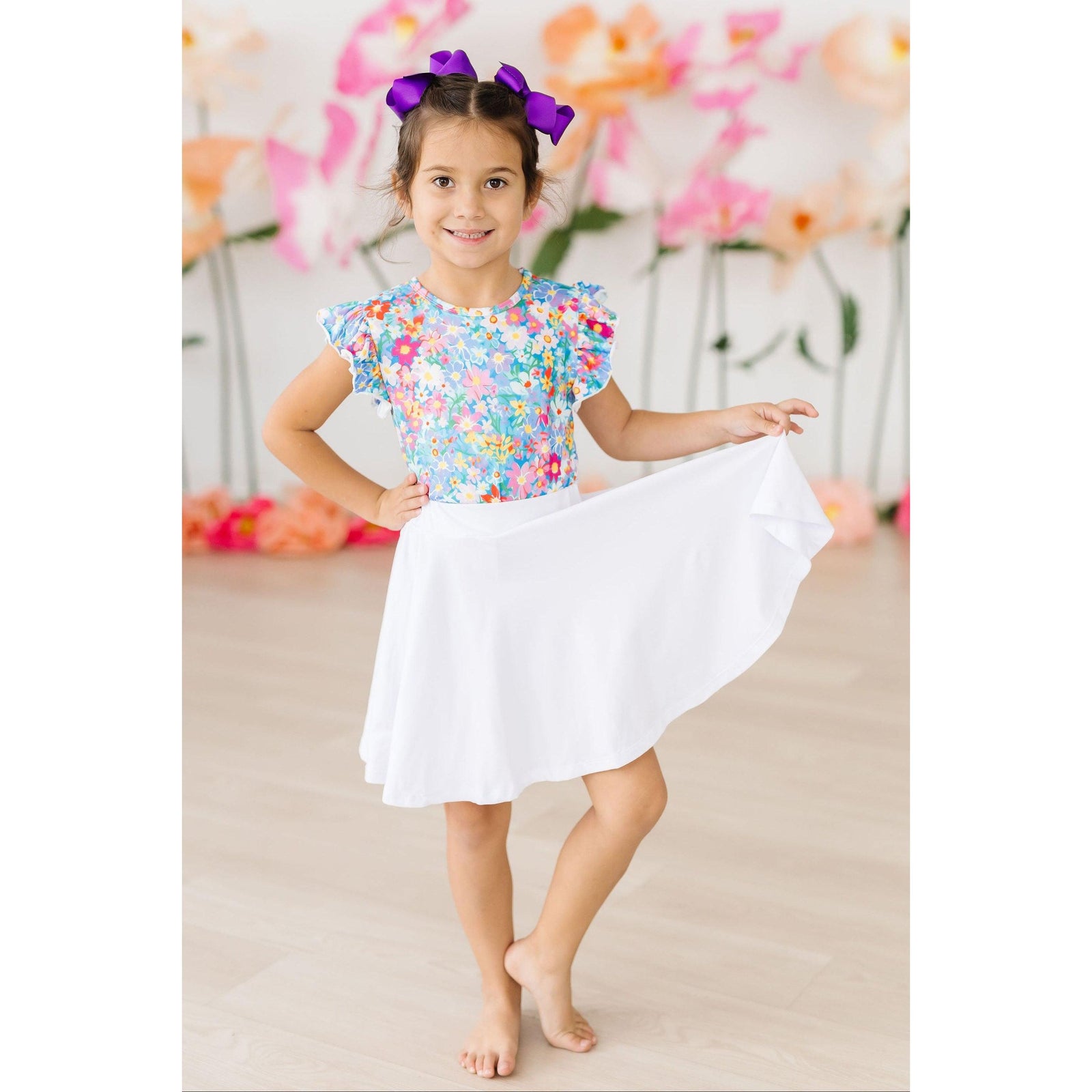 Preppy Floral S/S Ruffle Tee