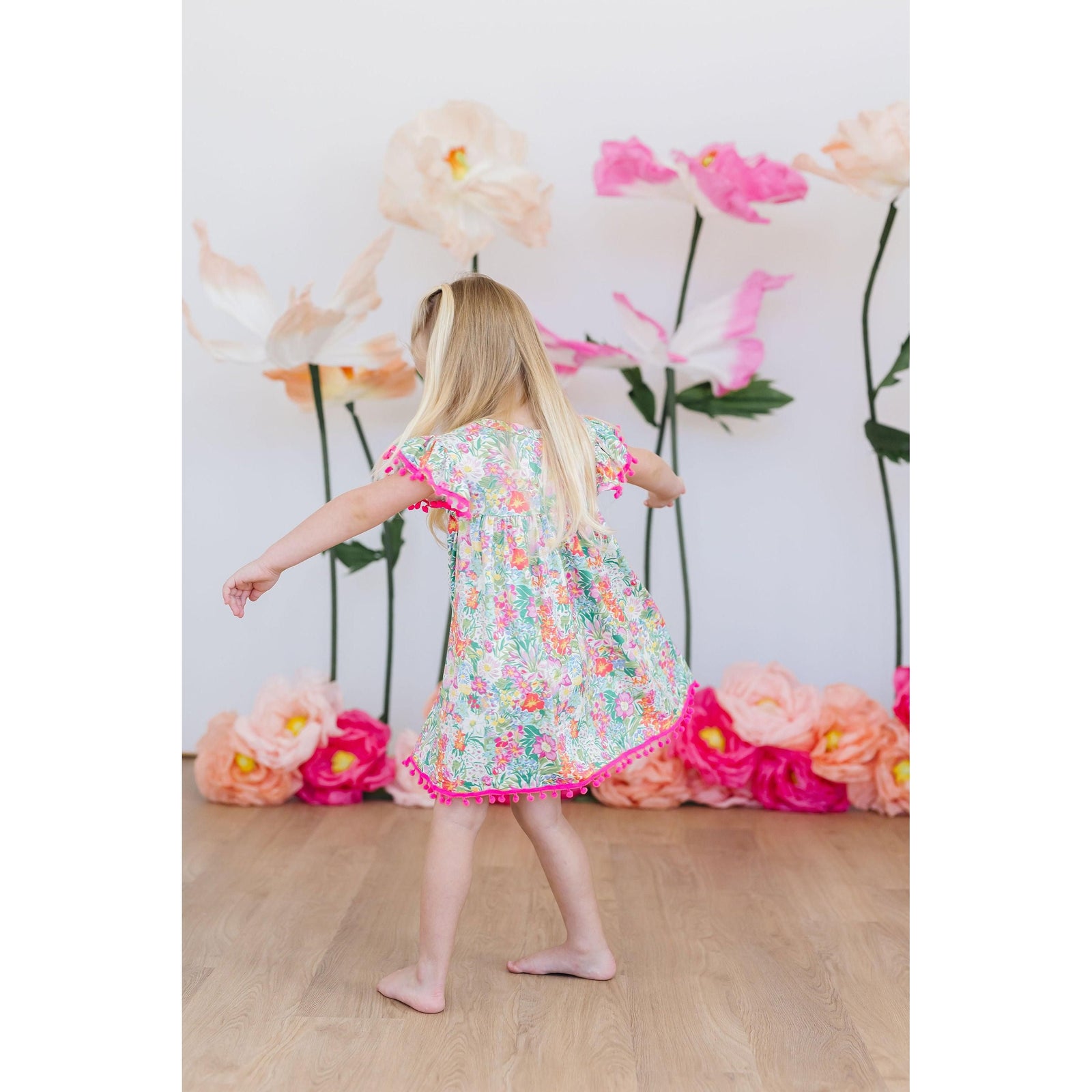 Preppy Petals Pom Pom Dress
