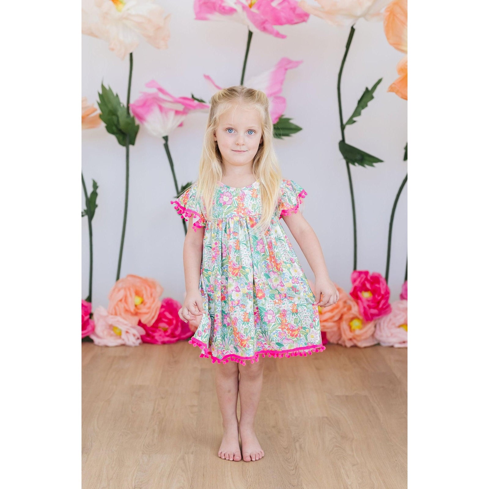 Preppy Petals Pom Pom Dress