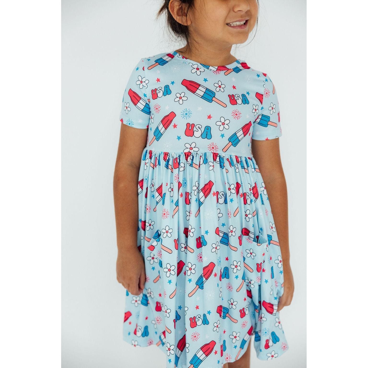 Proudly Patriotic S/S Pocket Twirl Dress