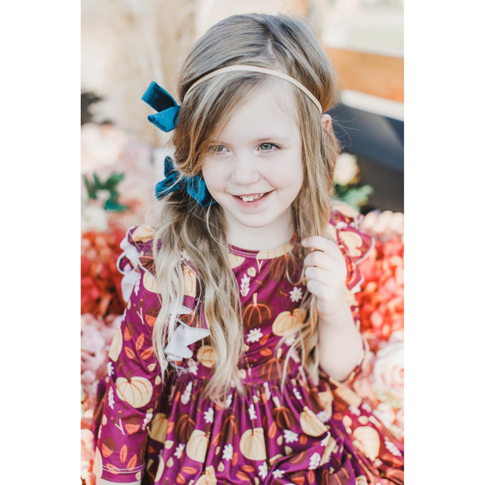 Pumpkin Patch 3/4 Sleeve Ruffle Twirl Dress