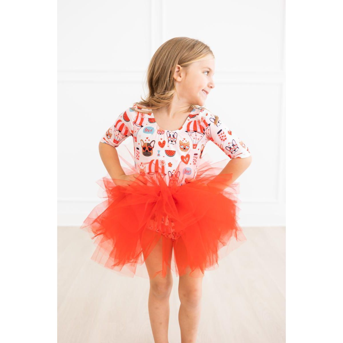 Puppy Love 3/4 Sleeve Tutu Leotard