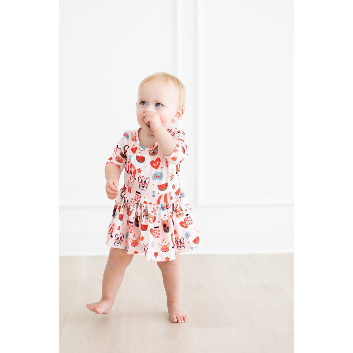 Puppy Love 3/4 Sleeve Twirl Bodysuit