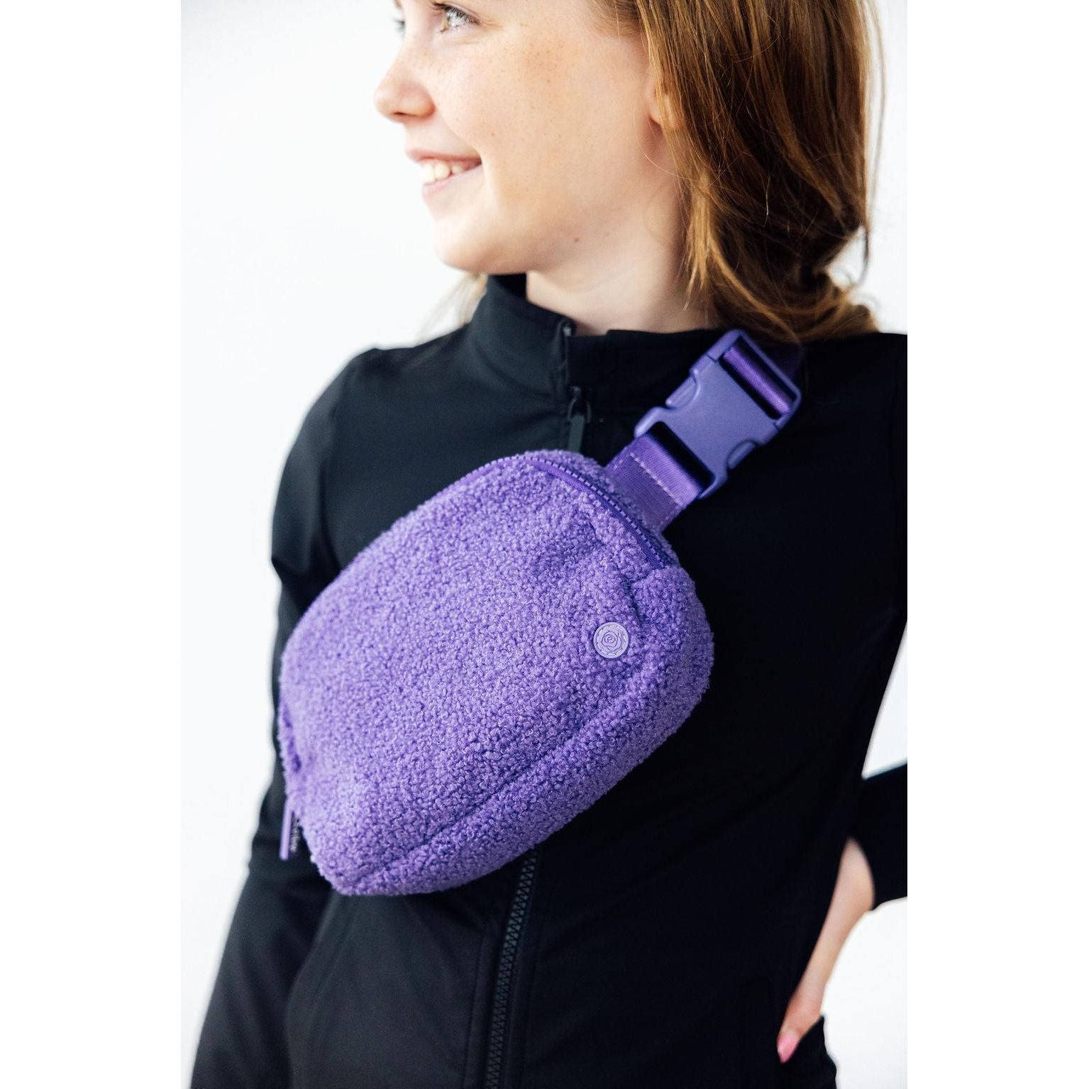 Purple Fleece Belt Bag