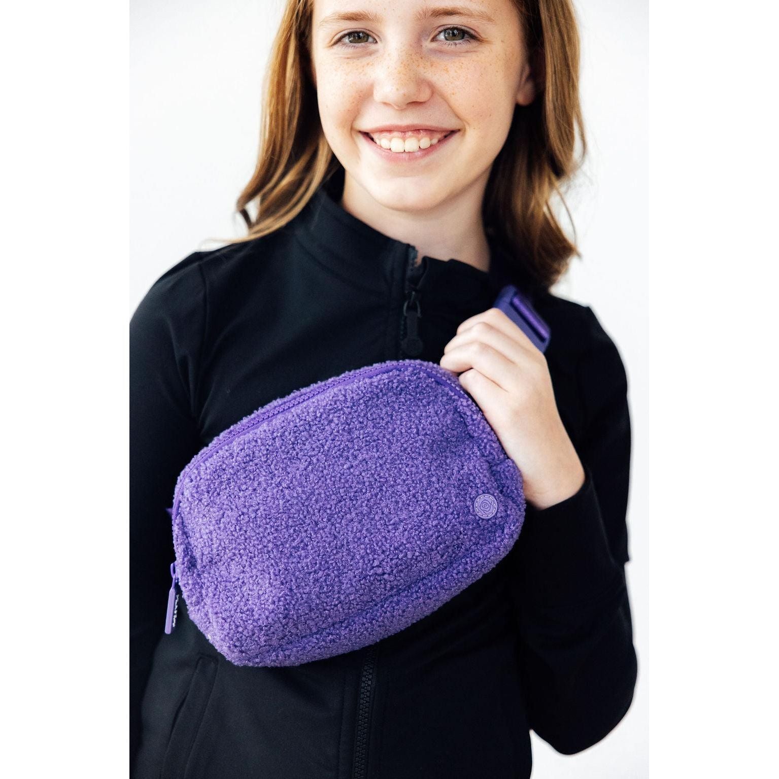 Purple Fleece Belt Bag