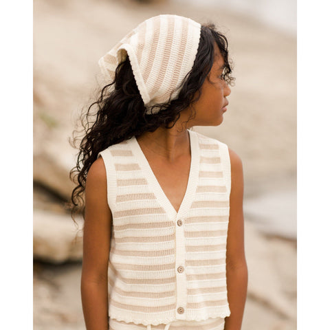 knit vest || sand stripe