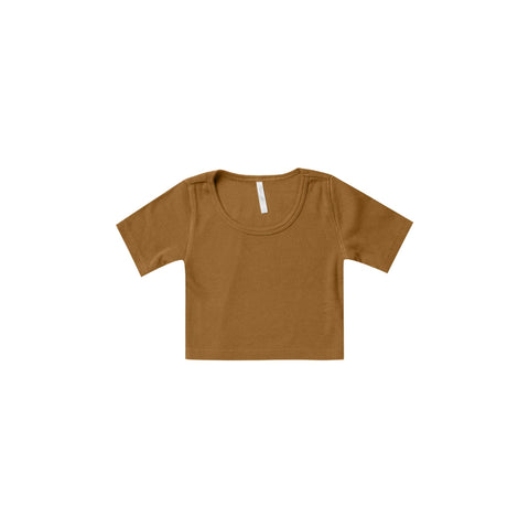 ribbed scoop tee || brass