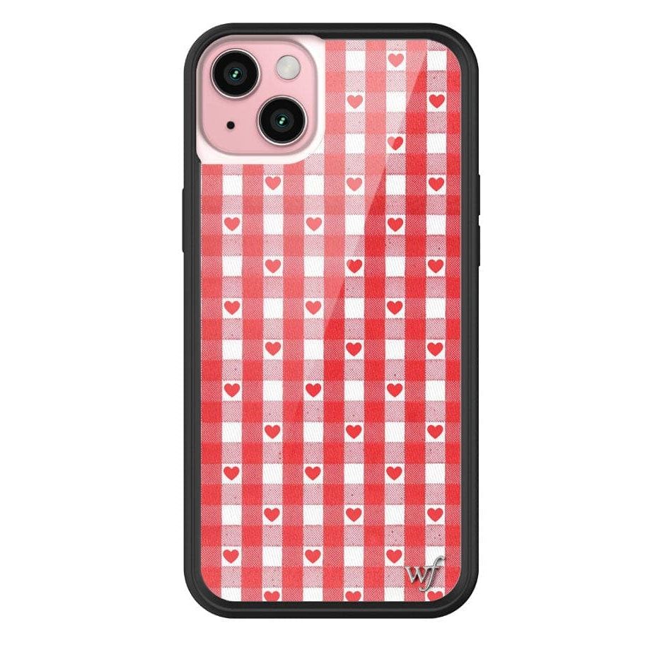 Gingham Hearts | Red iPhone Case
