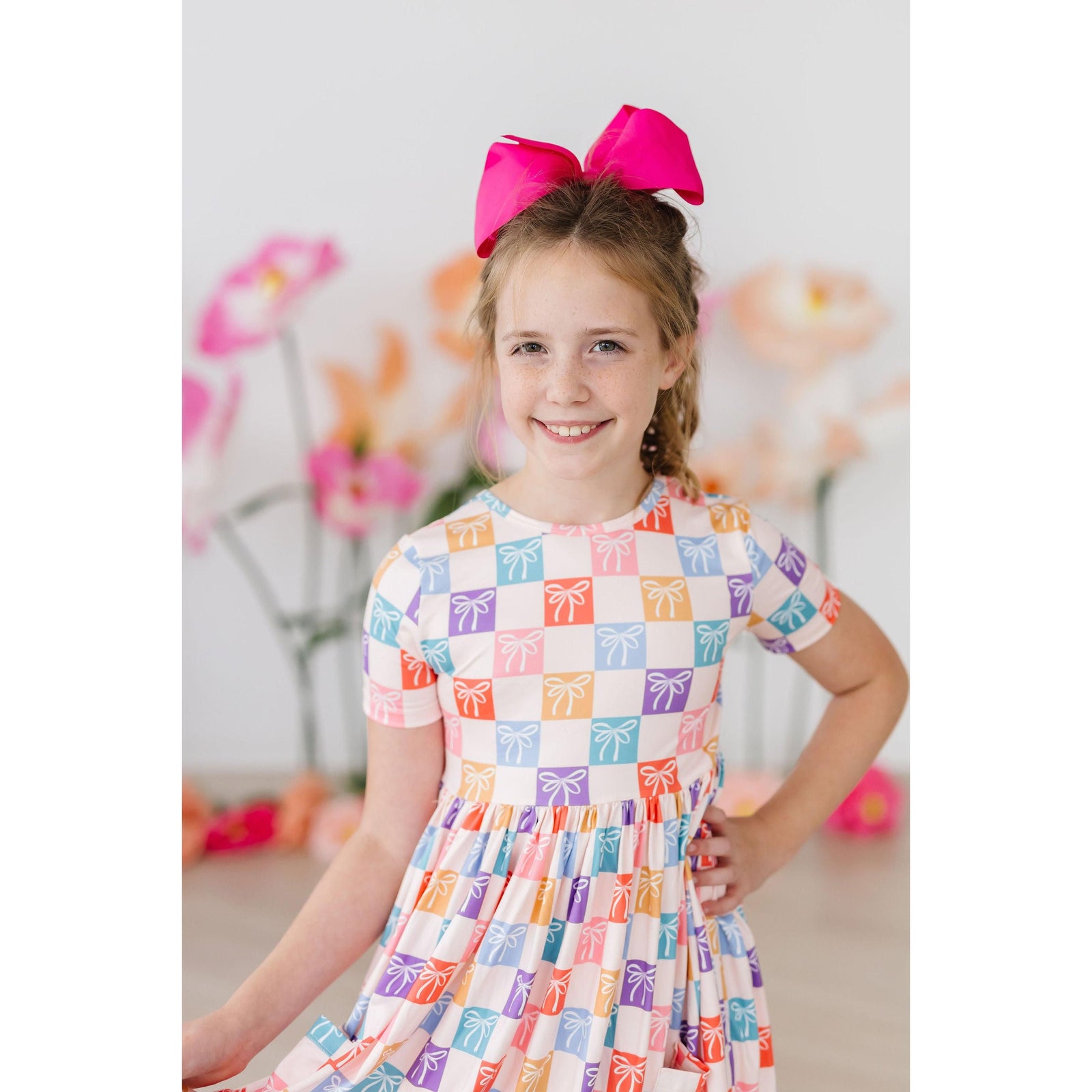 Rainbow Ribbons S/S Pocket Twirl Dress