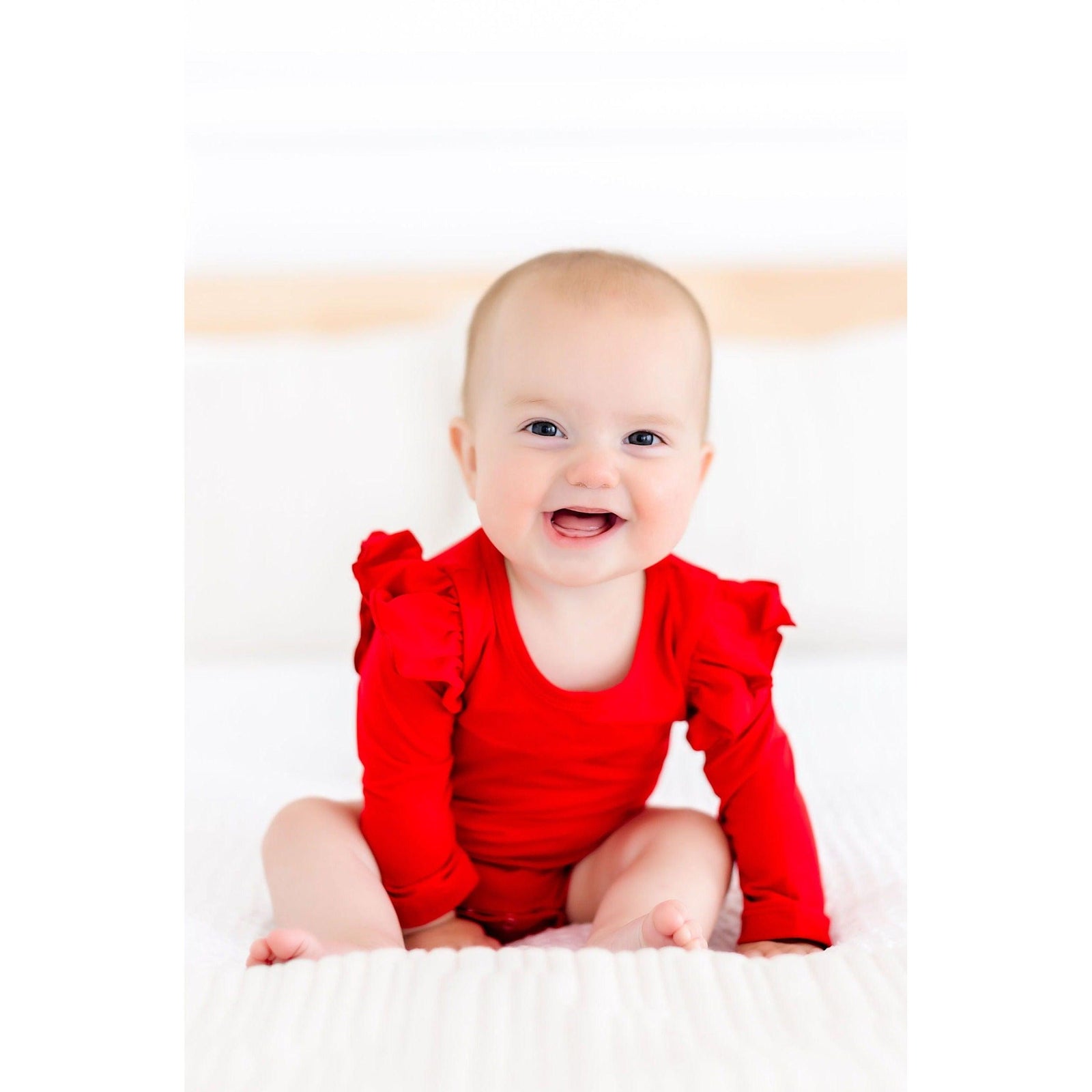 Red L/S Flutter Bodysuit