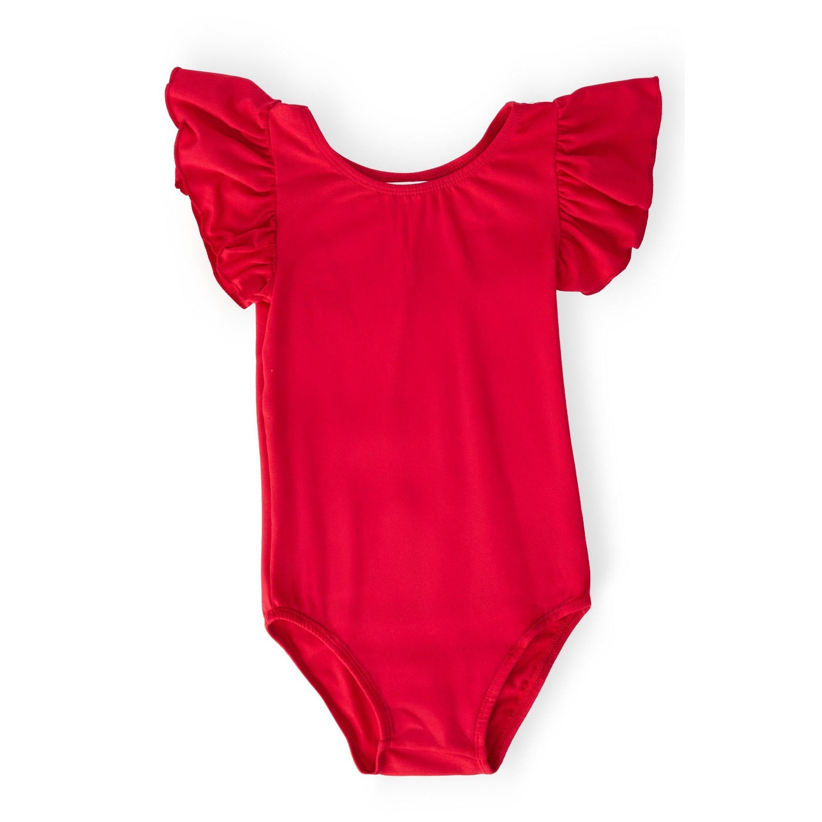 Red S/S Flutter Sleeve Leotard