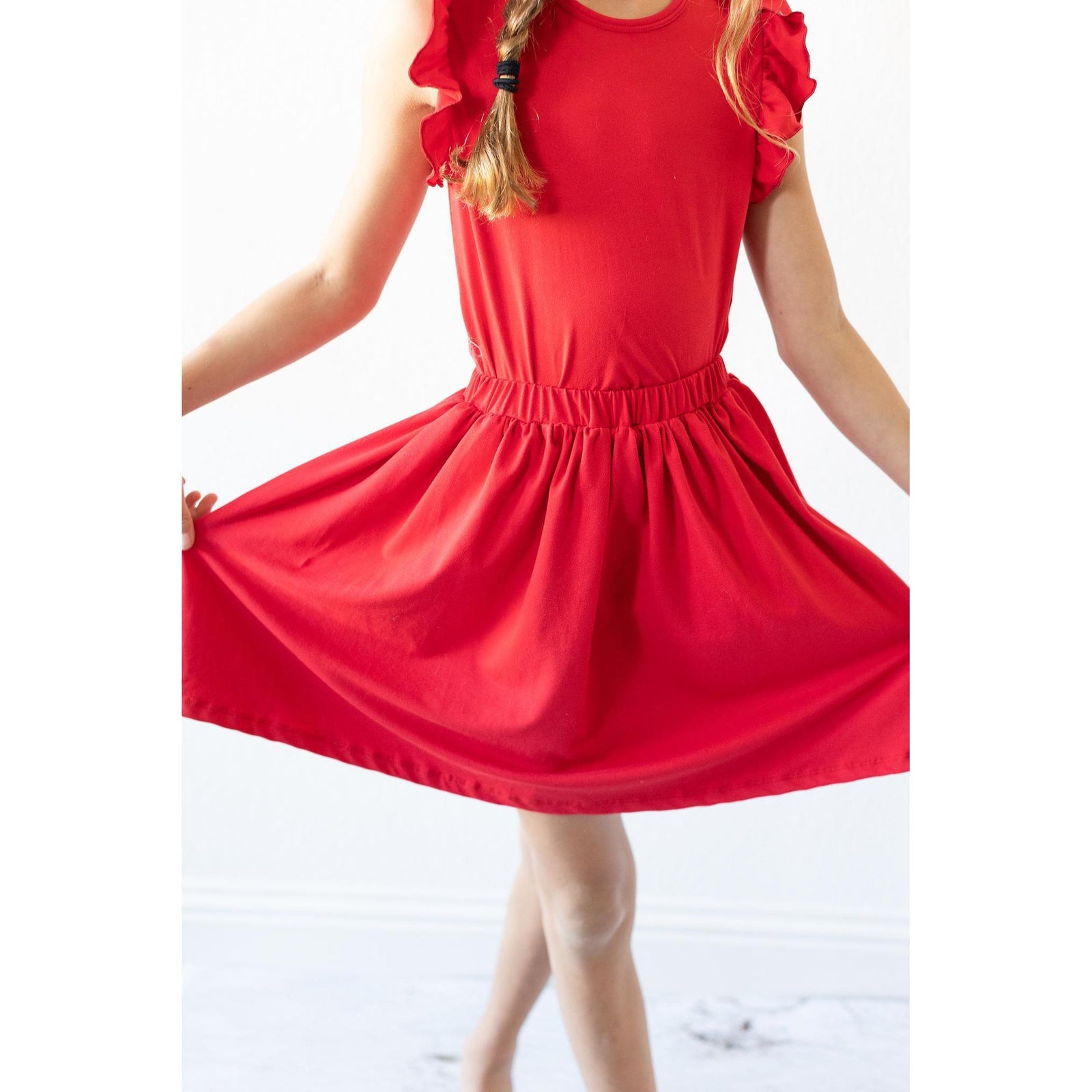 Red S/S Ruffle Tee
