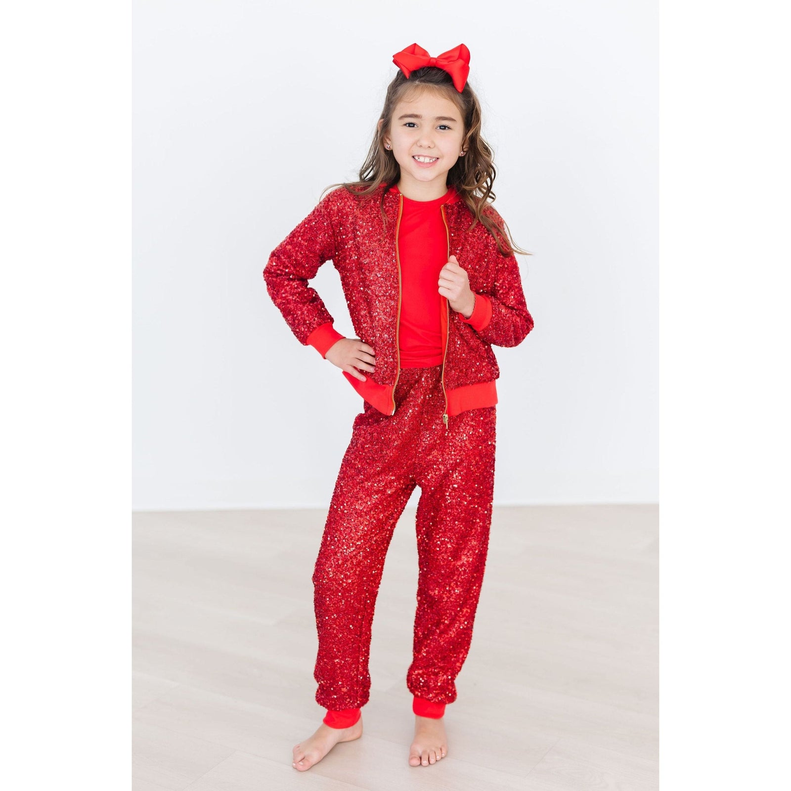 Red Sequin Joggers