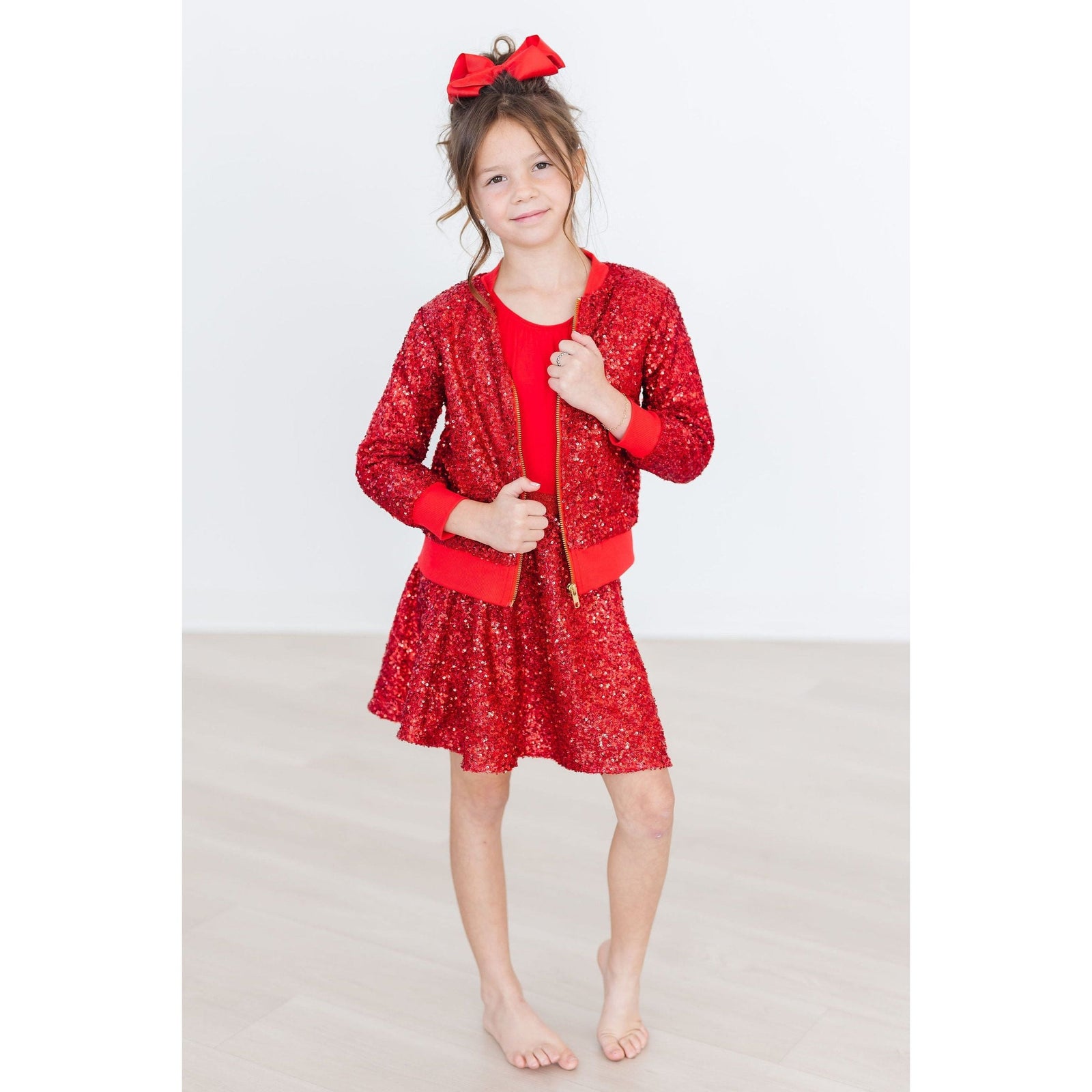 Red Sequin Twirl Skort