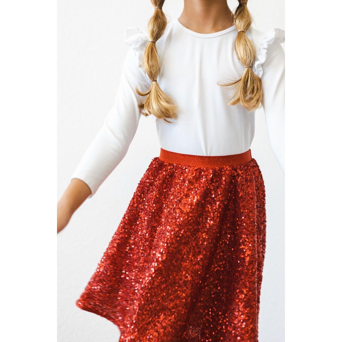 Red Sequin Twirl Skort