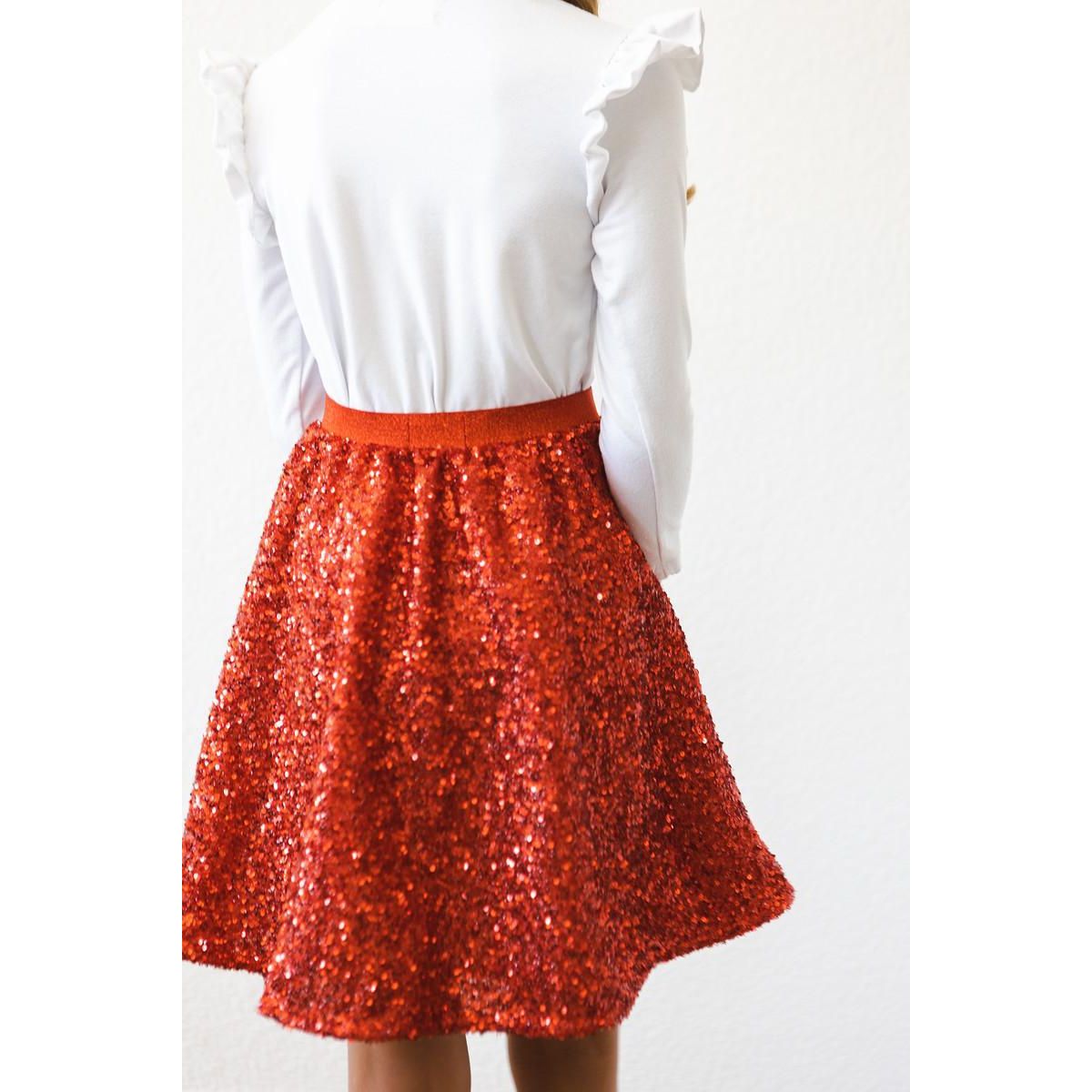 Red Sequin Twirl Skort