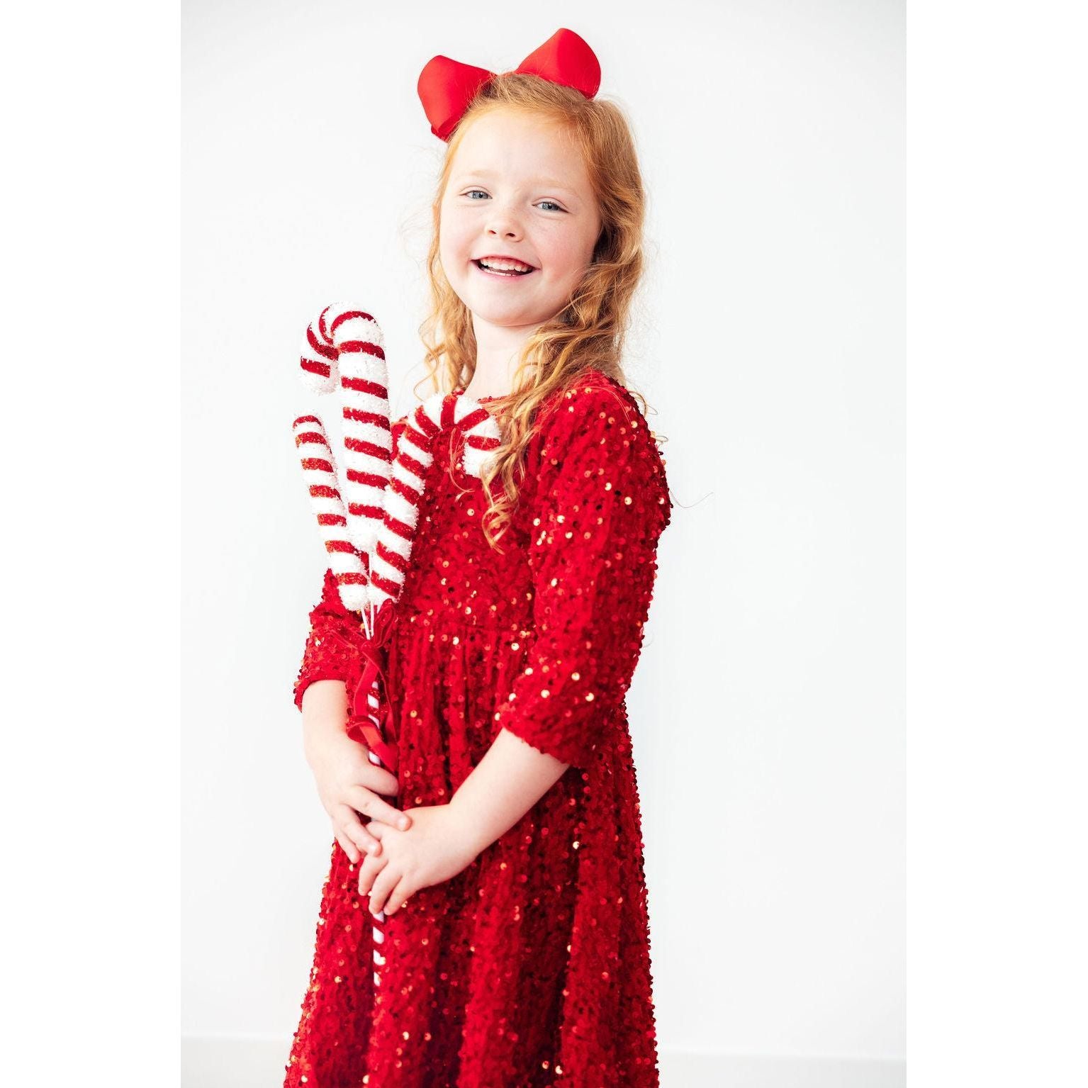 Red Velvet Sequin Dress