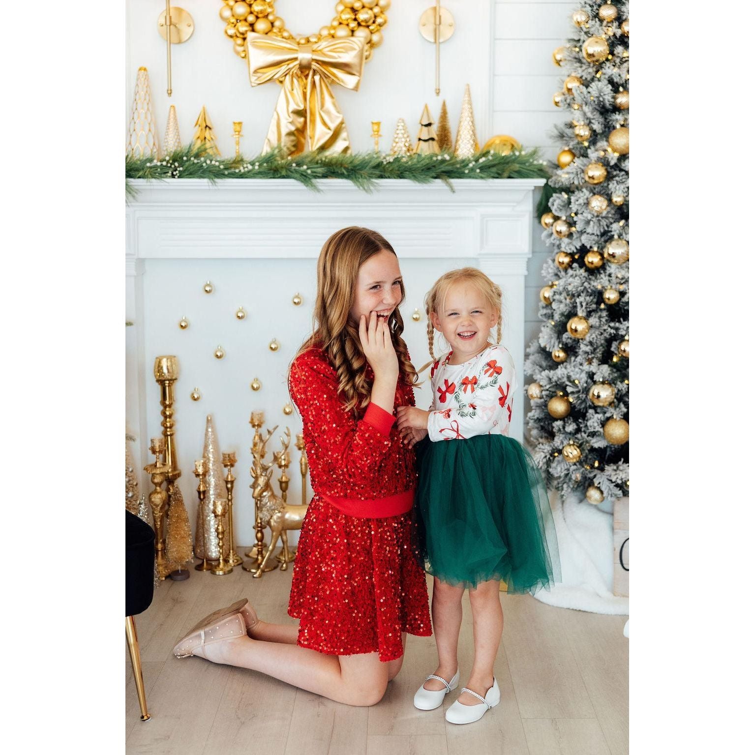 Red Velvet Sequin Twirl Skort