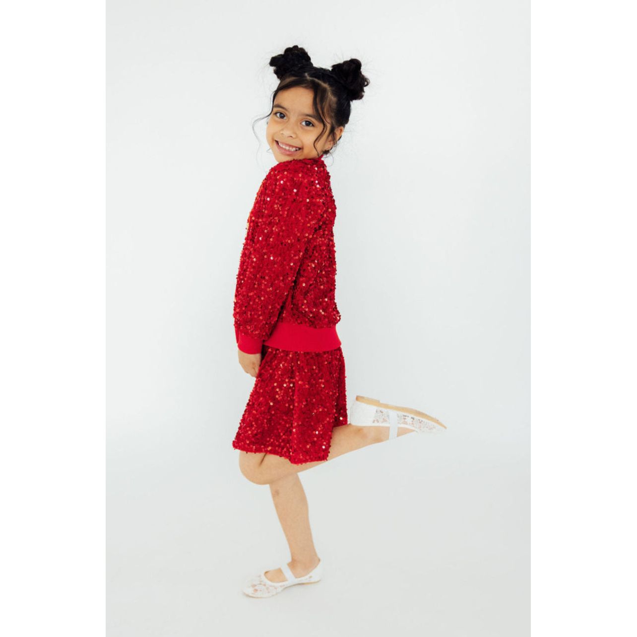 Red Velvet Sequin Twirl Skort