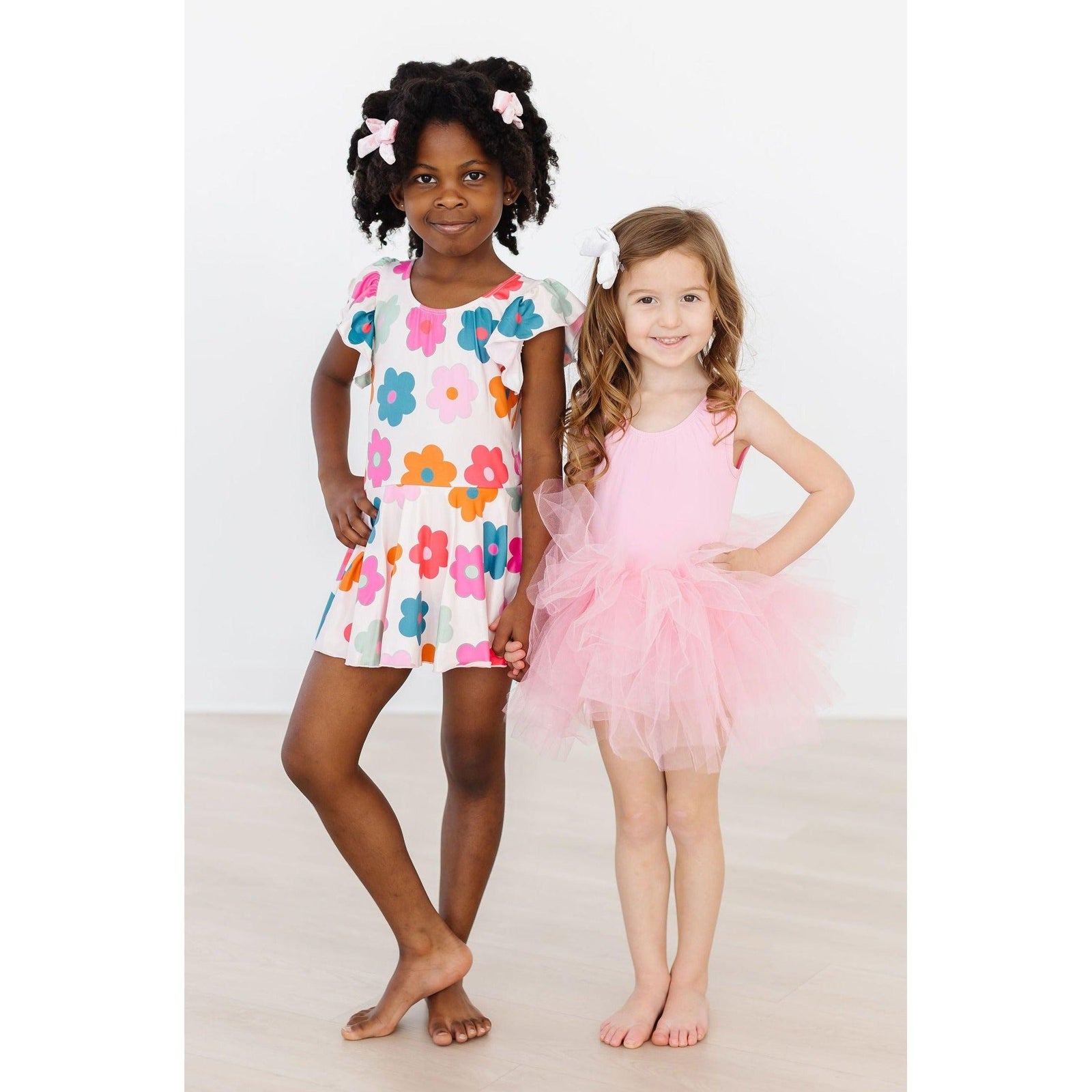 Retro Floral S/S Twirl Leotard