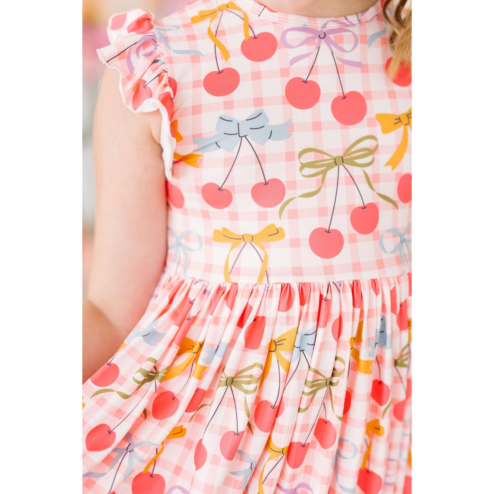 Retro Picnic Flutter Sleeve Twirl Dress