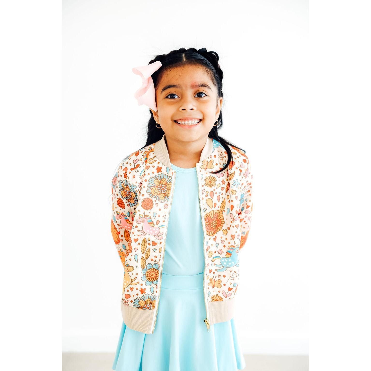Retro Unicorns Satin Jacket