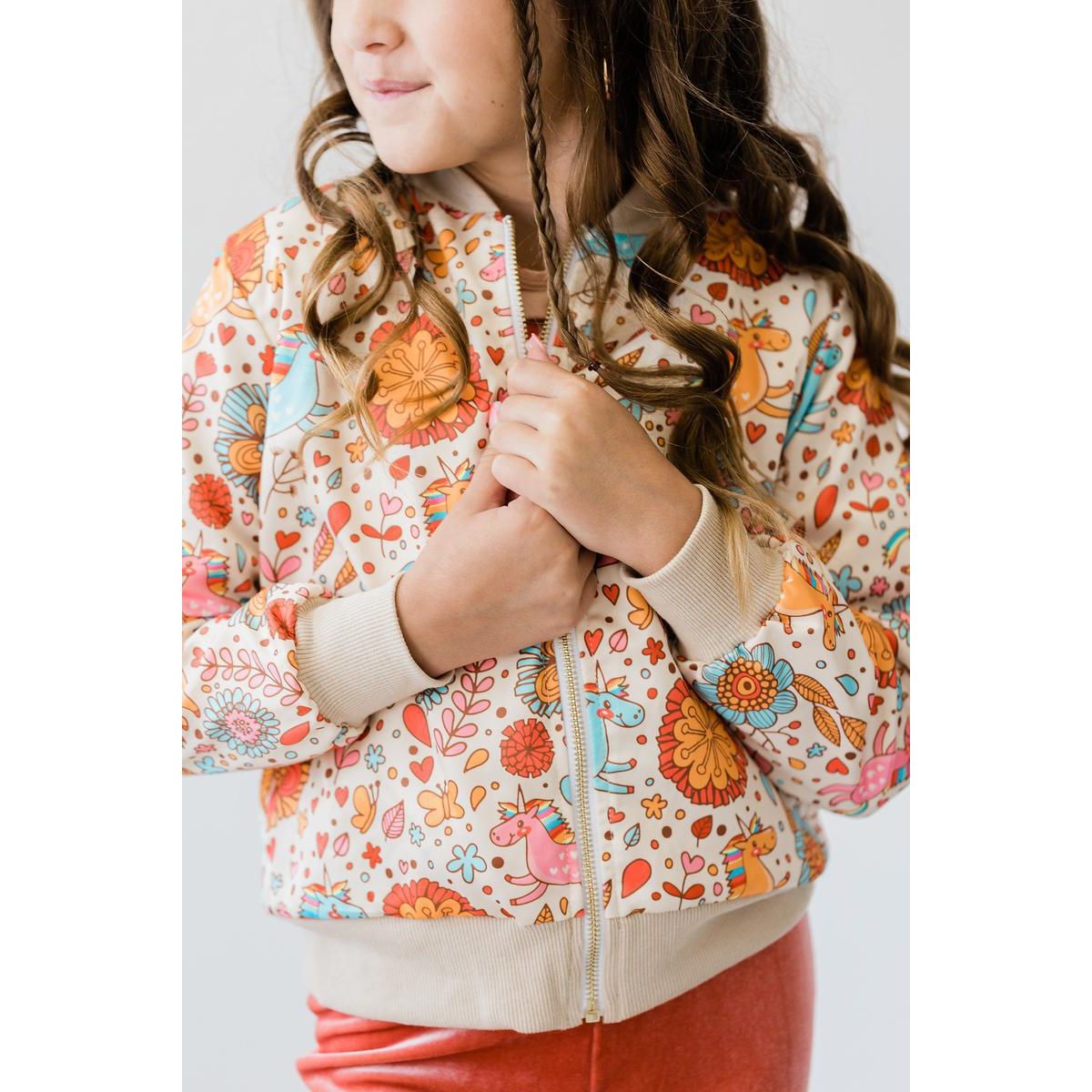 Retro Unicorns Satin Jacket