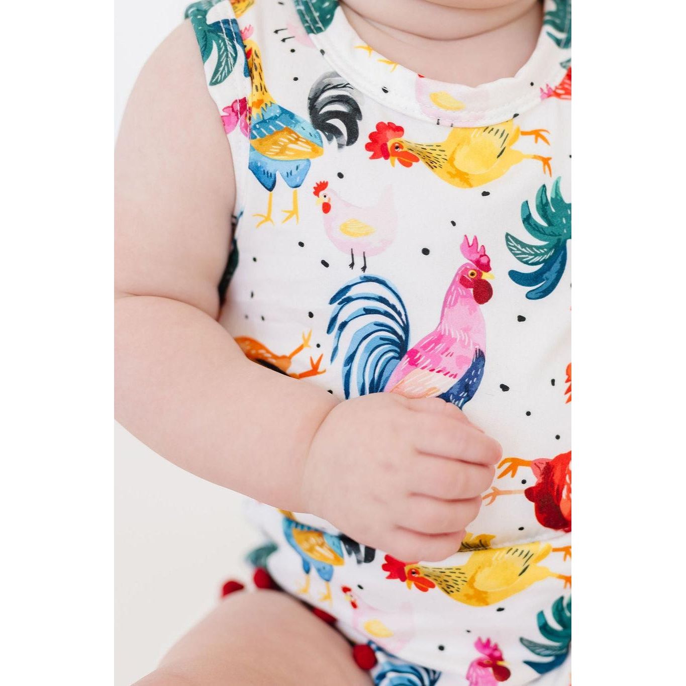 Rooster Pom Pom Romper