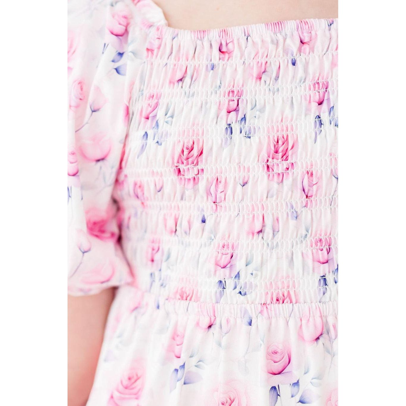 Rose Garden Smocked Ruffle Dress