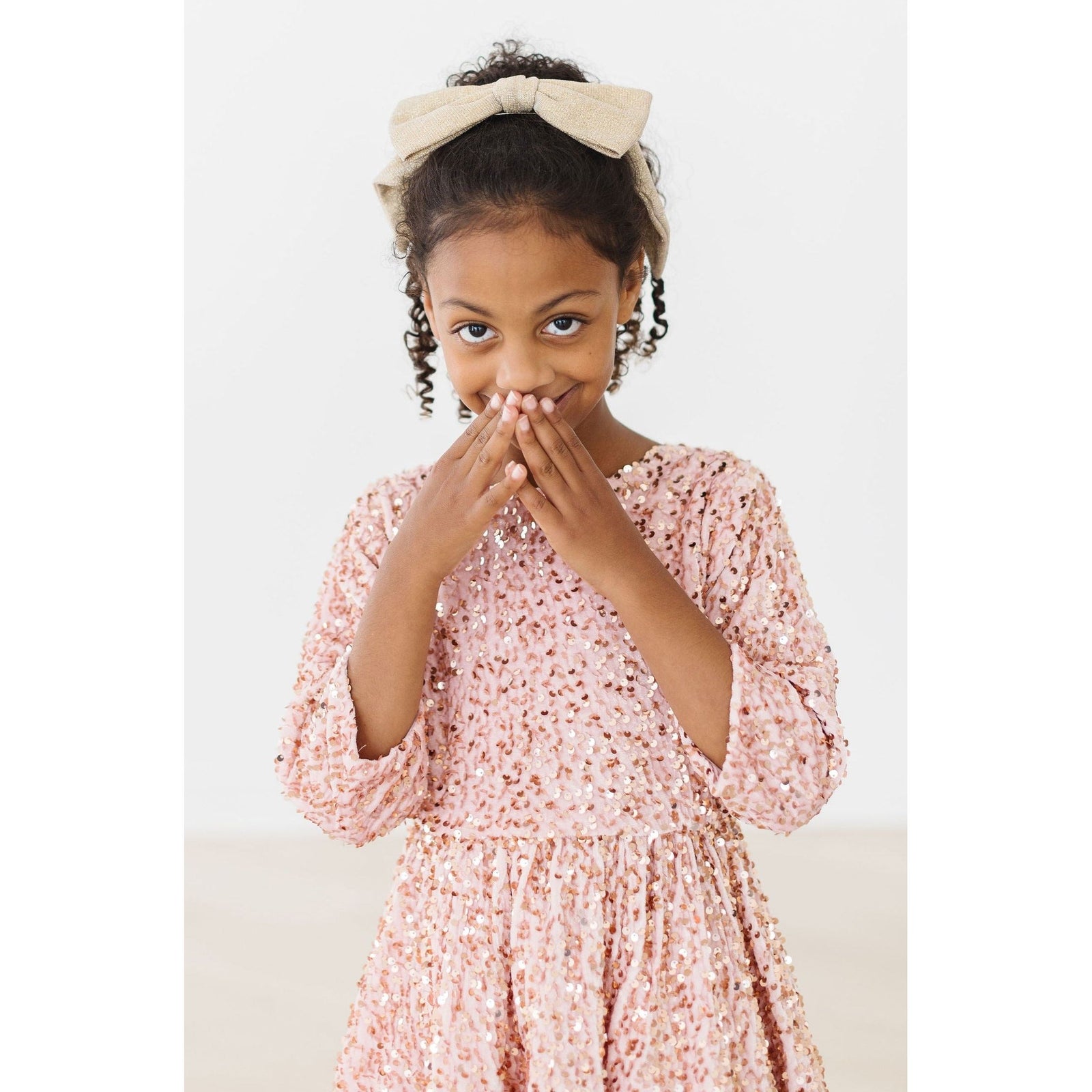 Rose Gold Velvet Sequin Dress