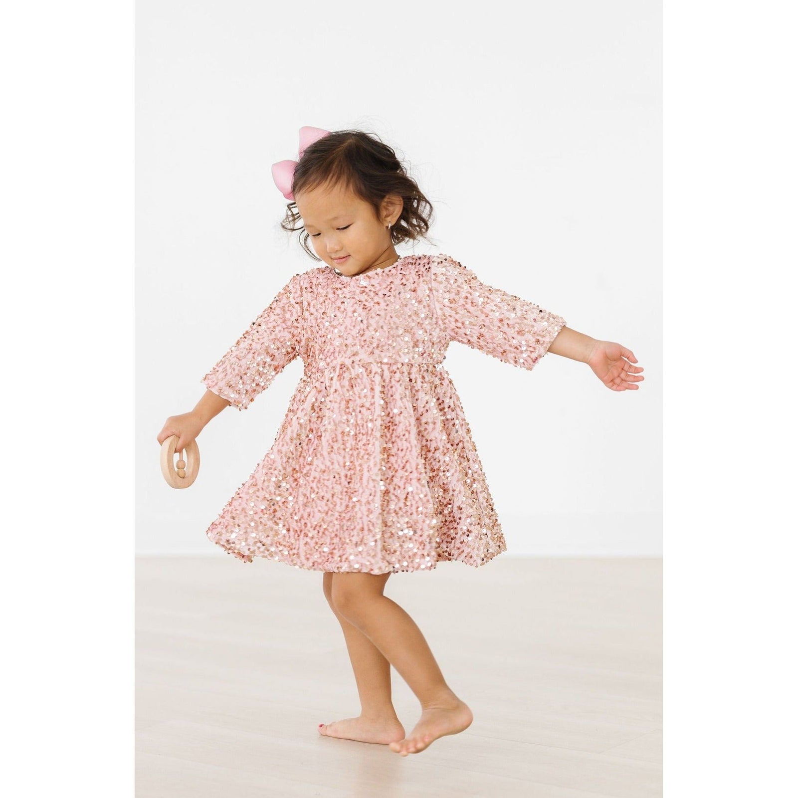 Rose Gold Velvet Sequin Dress