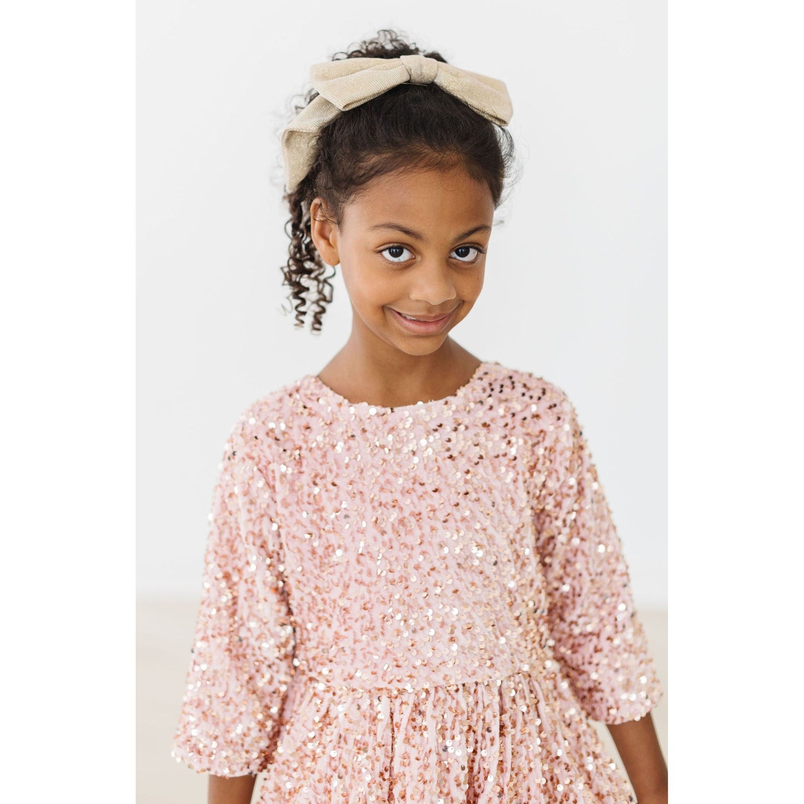 Rose Gold Velvet Sequin Dress