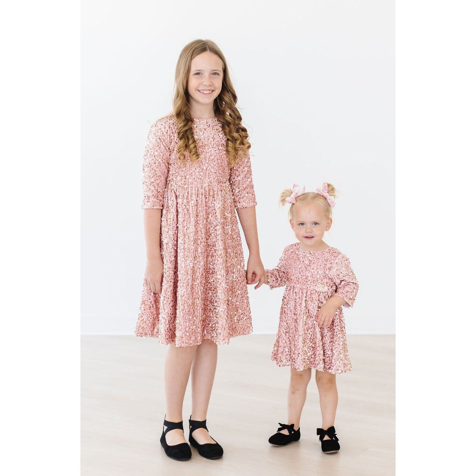 Rose Gold Velvet Sequin Dress