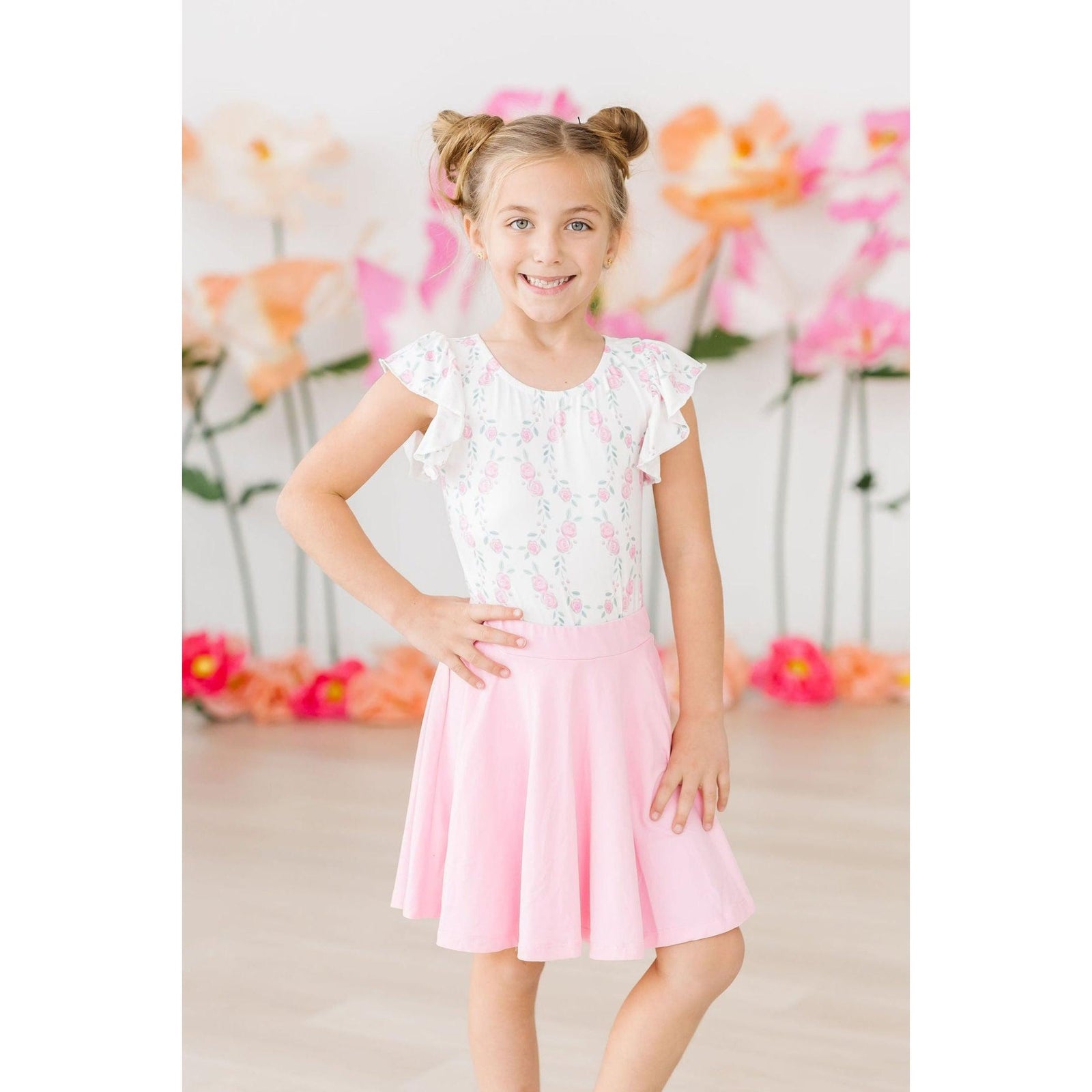 Rosie Posie S/S Flutter Sleeve Leotard